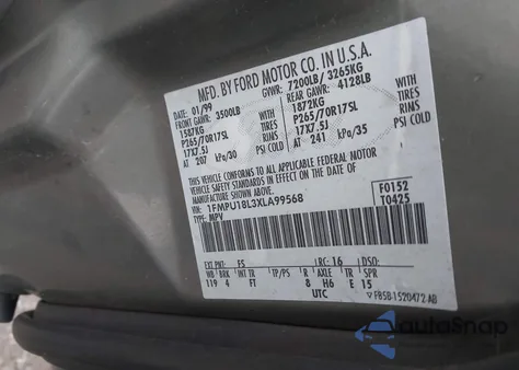 1999 Ford Expedition Eddie Bauer/Xlt из США, поврежденный, VIN 1FMPU18L3XLA99568